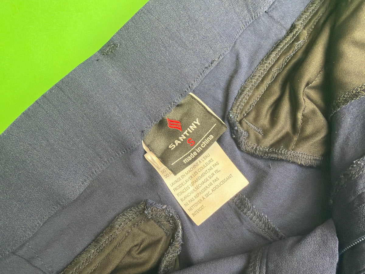 Santiny slate blue golf shorts, brand and care label