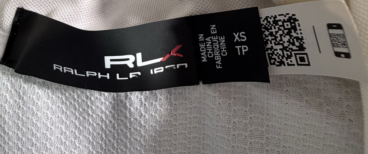 Ralph Lauren RLX Sleeveless Quarter-Zip brand and size label