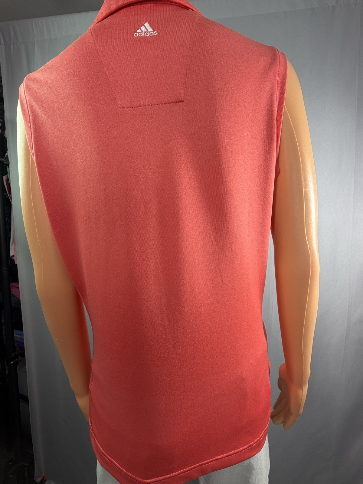 Adidas sleeveless polo, back