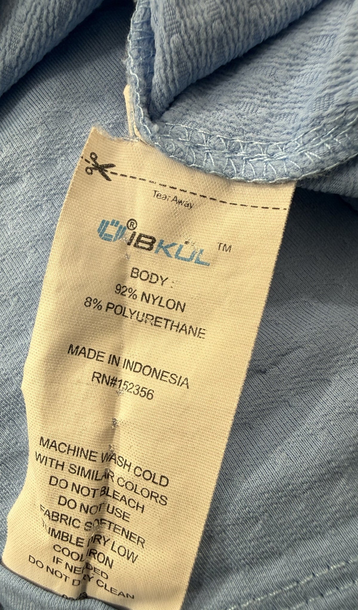 IBKUL Skort care and fabric label