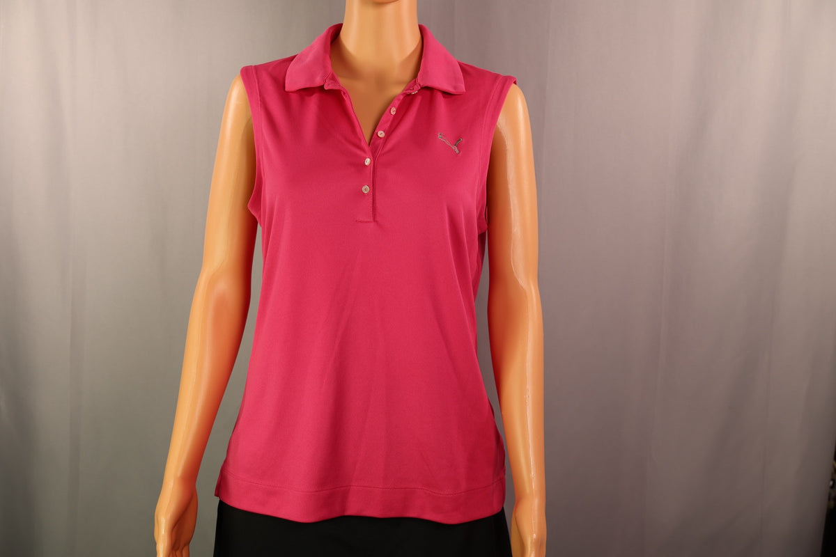 Puma Sleeveless Polo, Pink, front