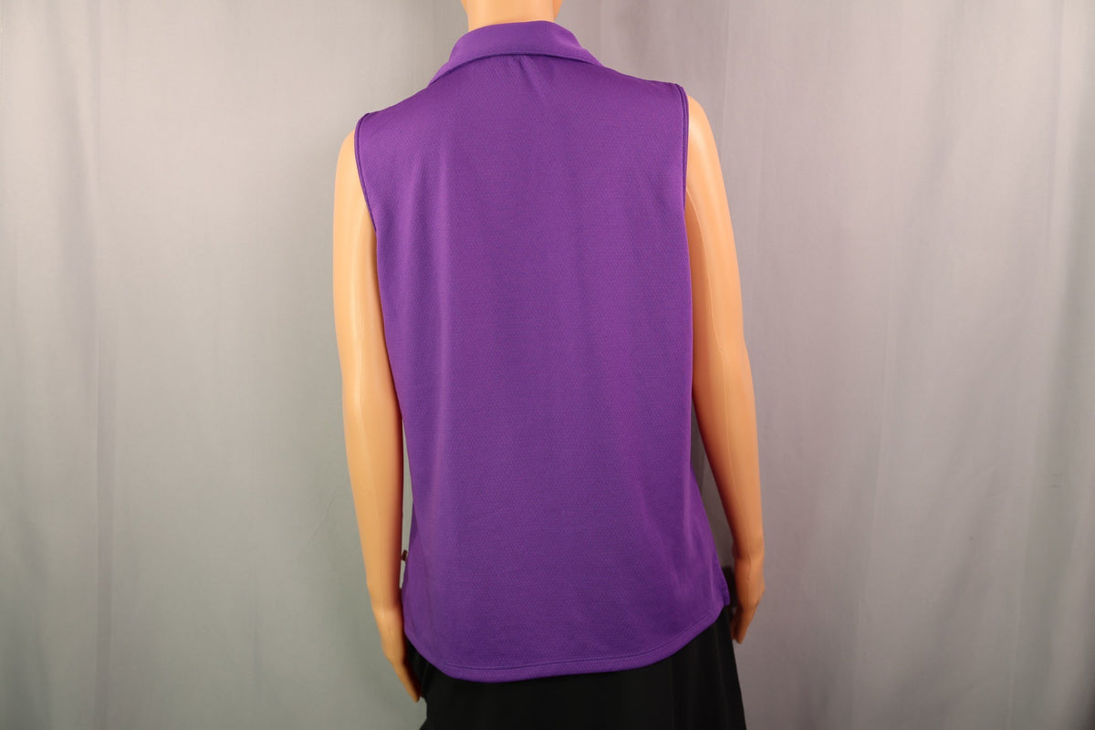 Lady Hagen Sleeveless Polo, Purple, back