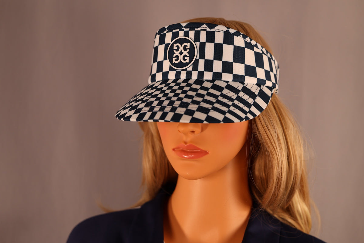 G/FORE Visor, Navy and White Checkered, front