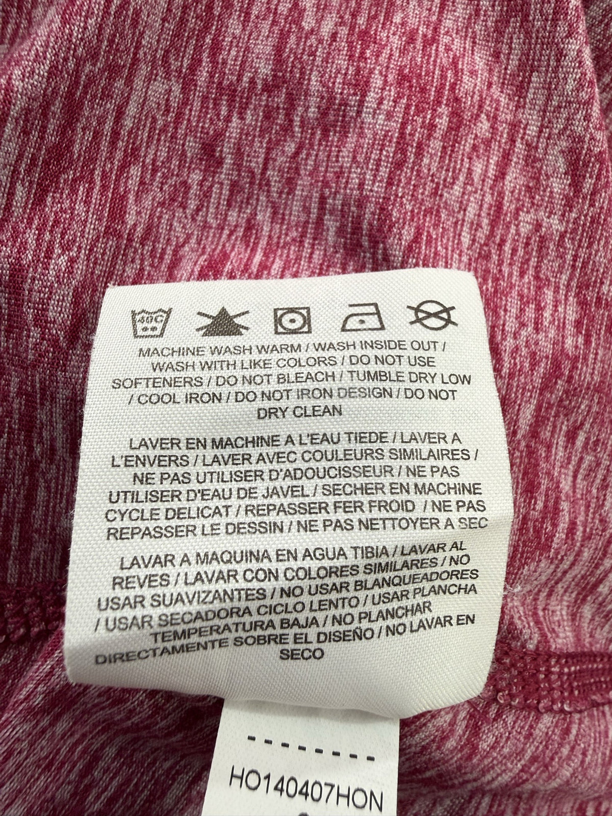 Nike Long-Sleeve Half-Zip care and fabric label