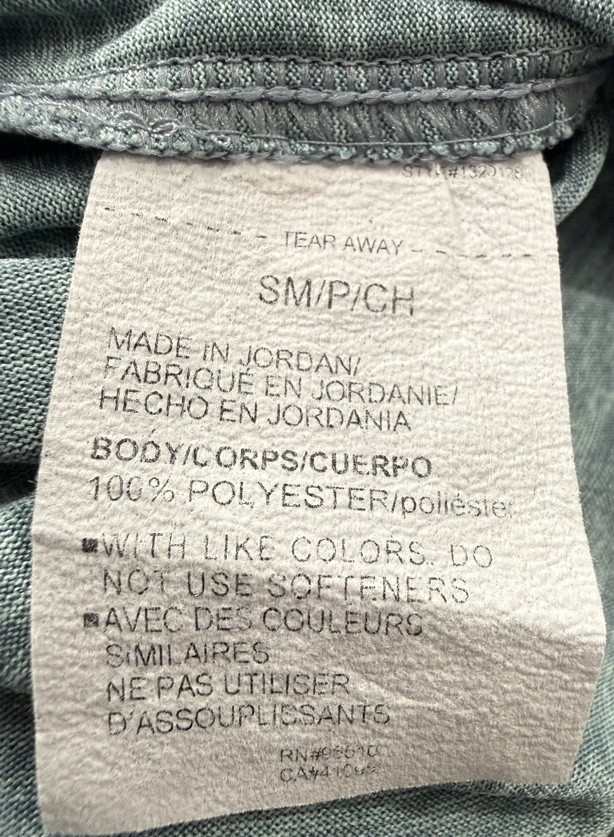 Under Armour Long-Sleeve Half-Zip care and fabric label
