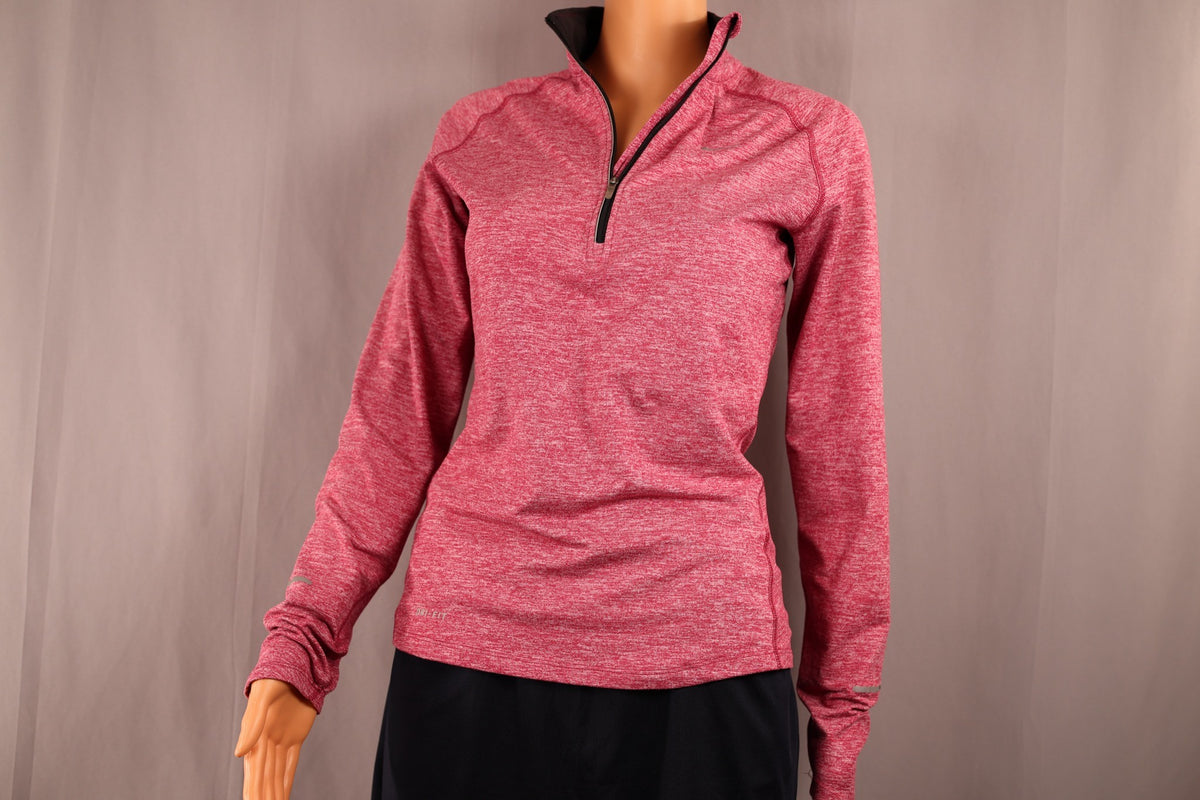 Nike Long-Sleeve Half-Zip, Raspberry Heather, front