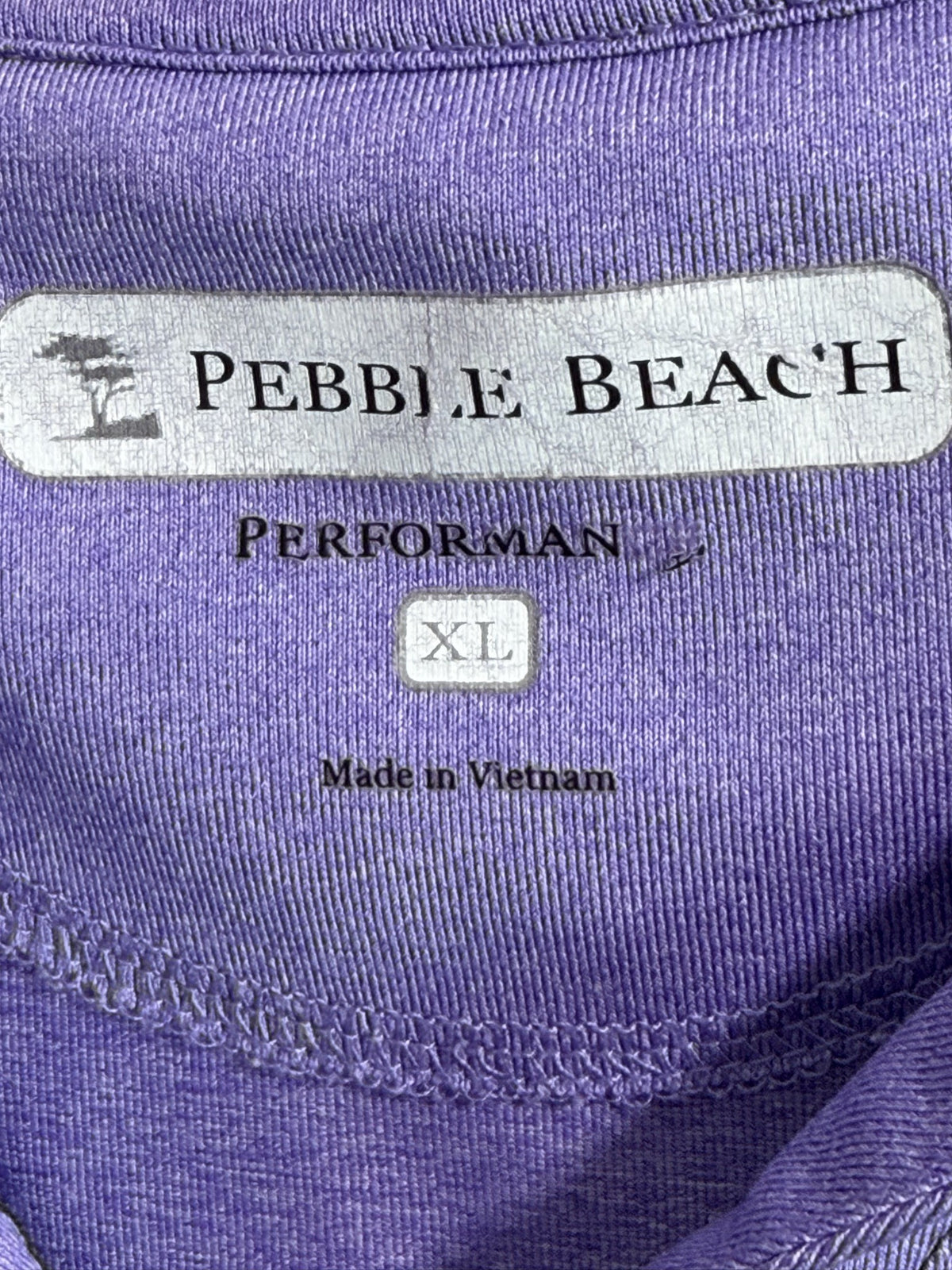 Pebble Beach Polo brand and size label