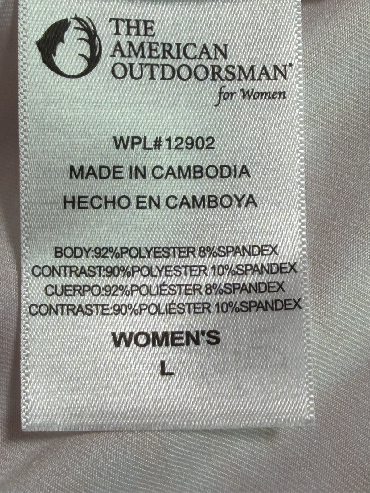 The American Outdoorsman Long-Sleeve Quarter-Zip care and fabric label