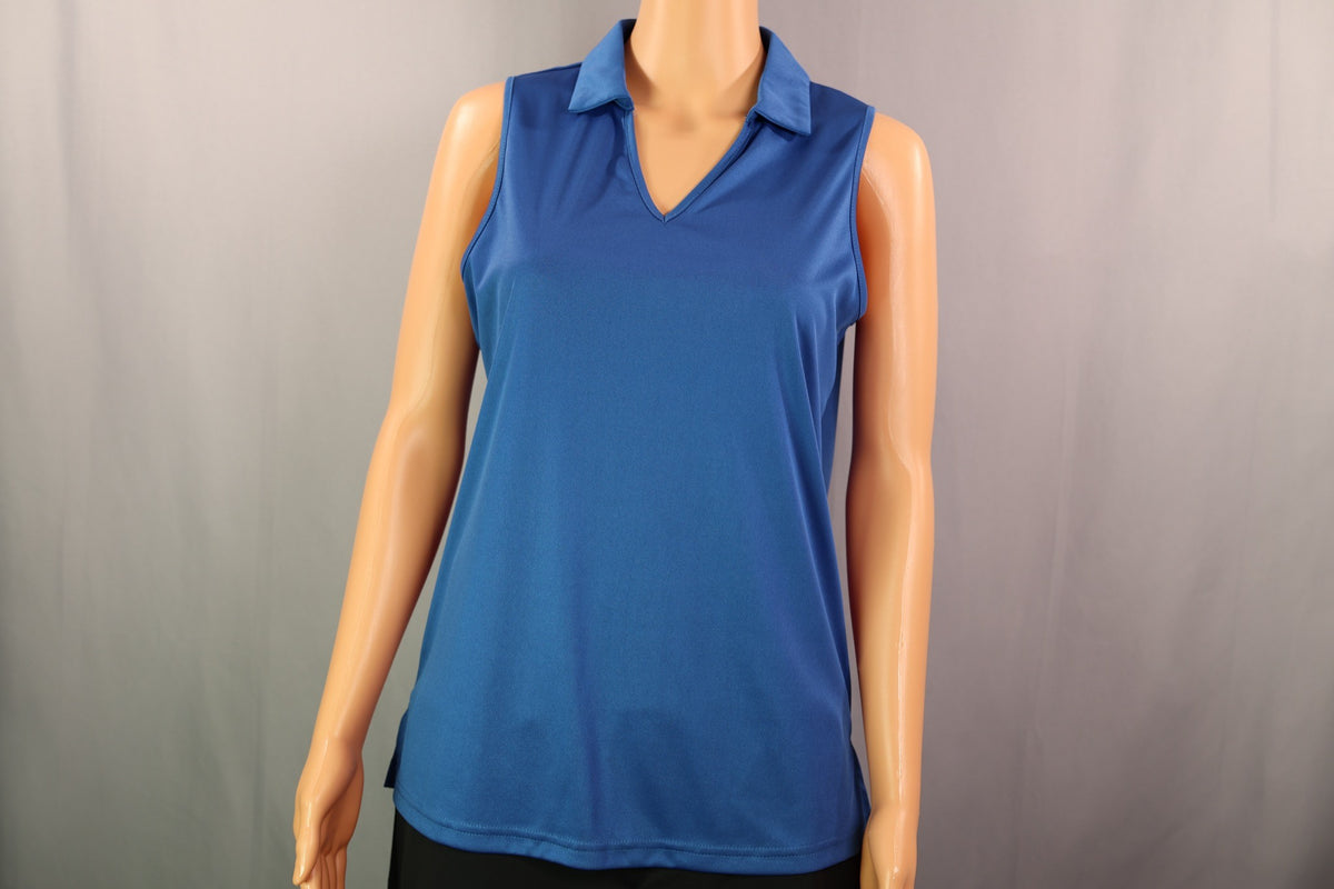 Santiny Sleeveless Polo, Royal blue, front