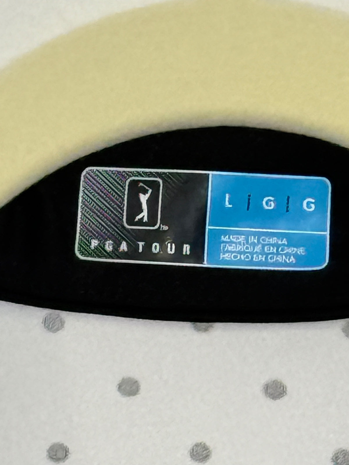 PGA Tour brand and size label, size L