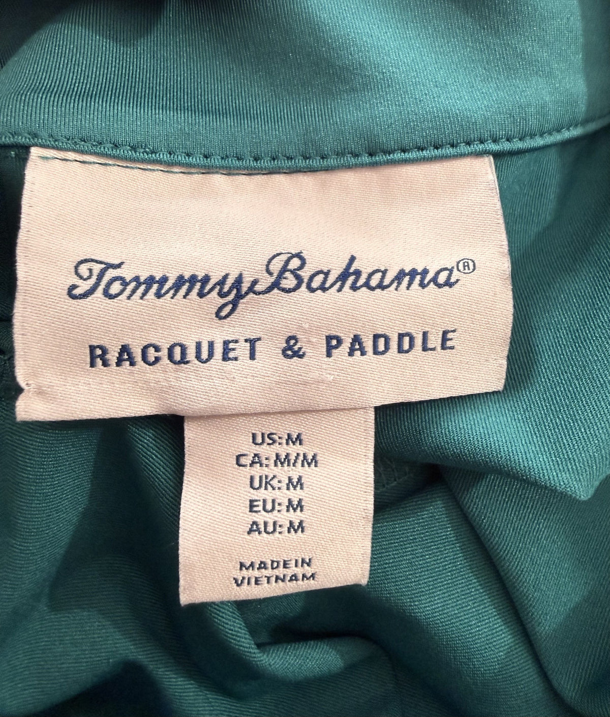 Tommy Bahama Long-Sleeve Quarter-Zip brand and size label