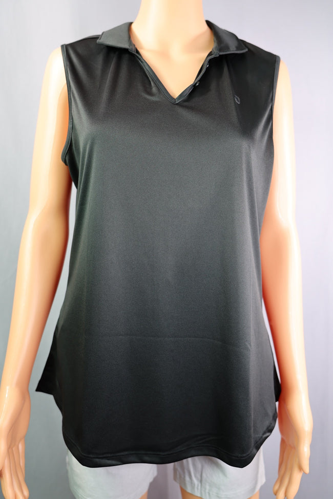 CGC Sports Sleeveless Polo, Black, Size XL