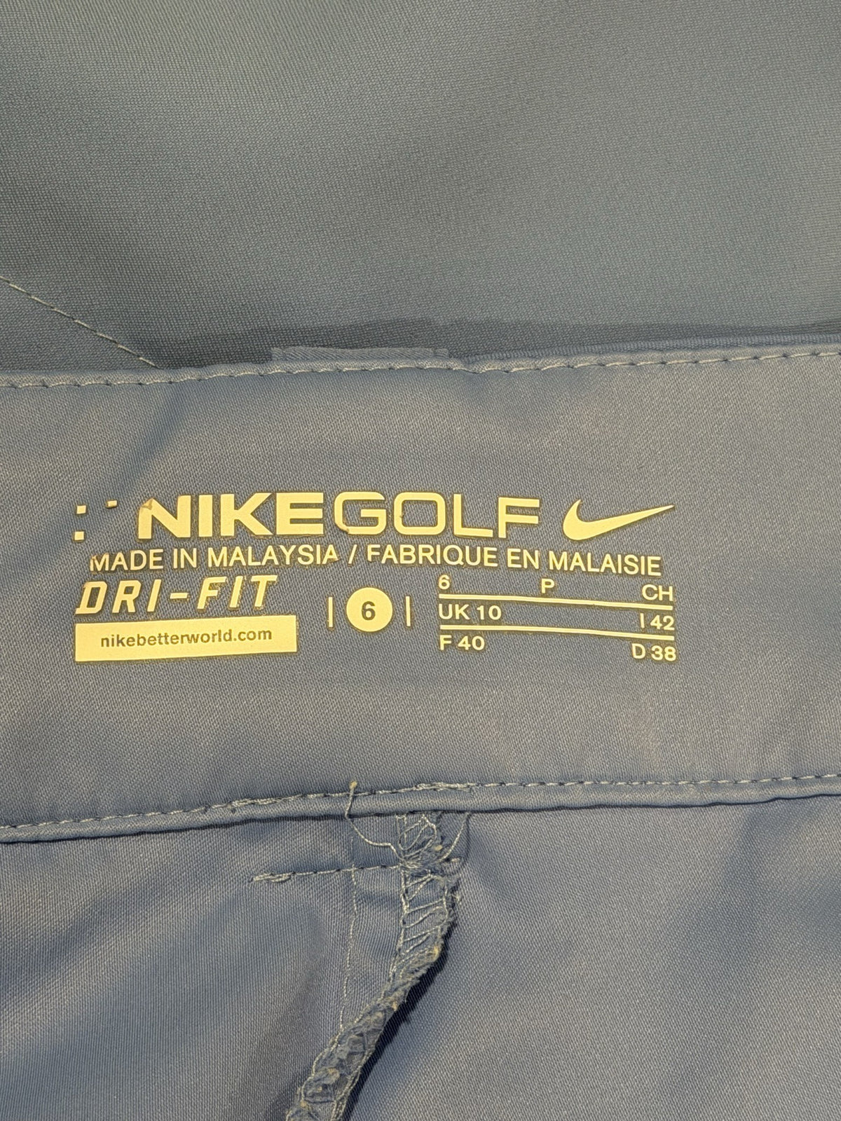 Nike Skort - brand and size label