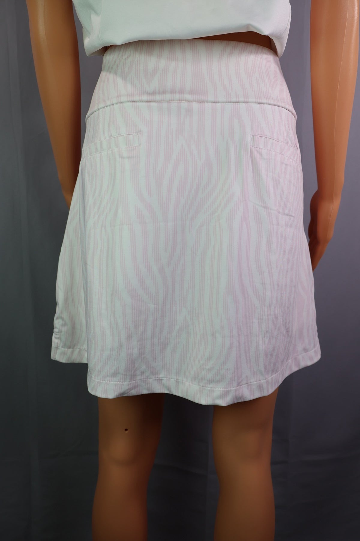 Adidas Skort, White with Pink Stripe - back