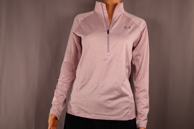 Under Armour Long-Sleeve Half-Zip, Pale Lavender Heather, Size S