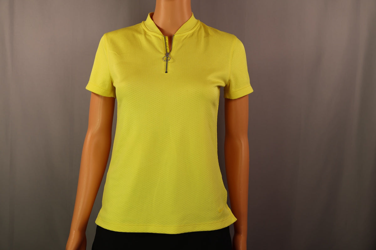 Nike Short-Sleeve Mock-Zip, Yellow, front