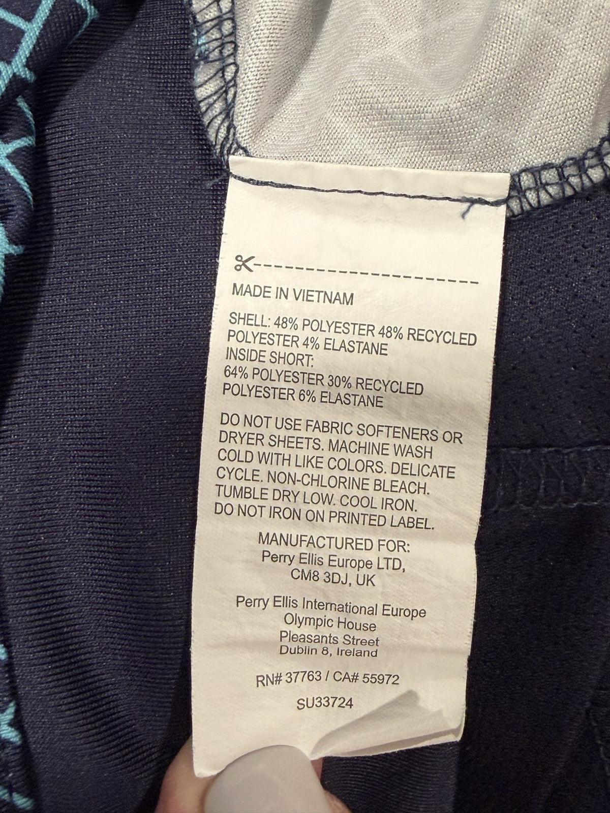 Callaway Skort Navy Teal Print - care label