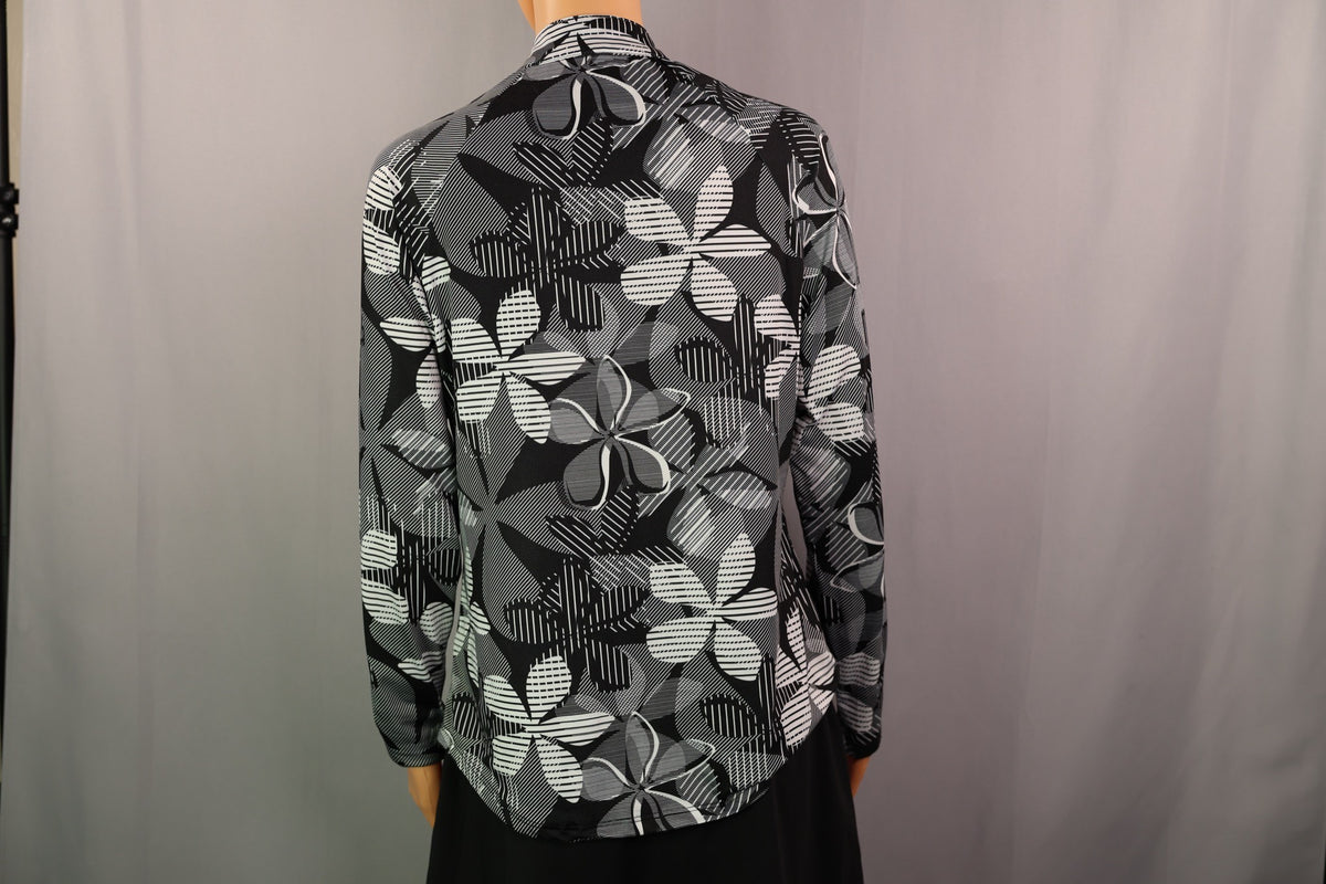 Emerald 18 Long-Sleeve Quarter-Zip, Black/white floral, back