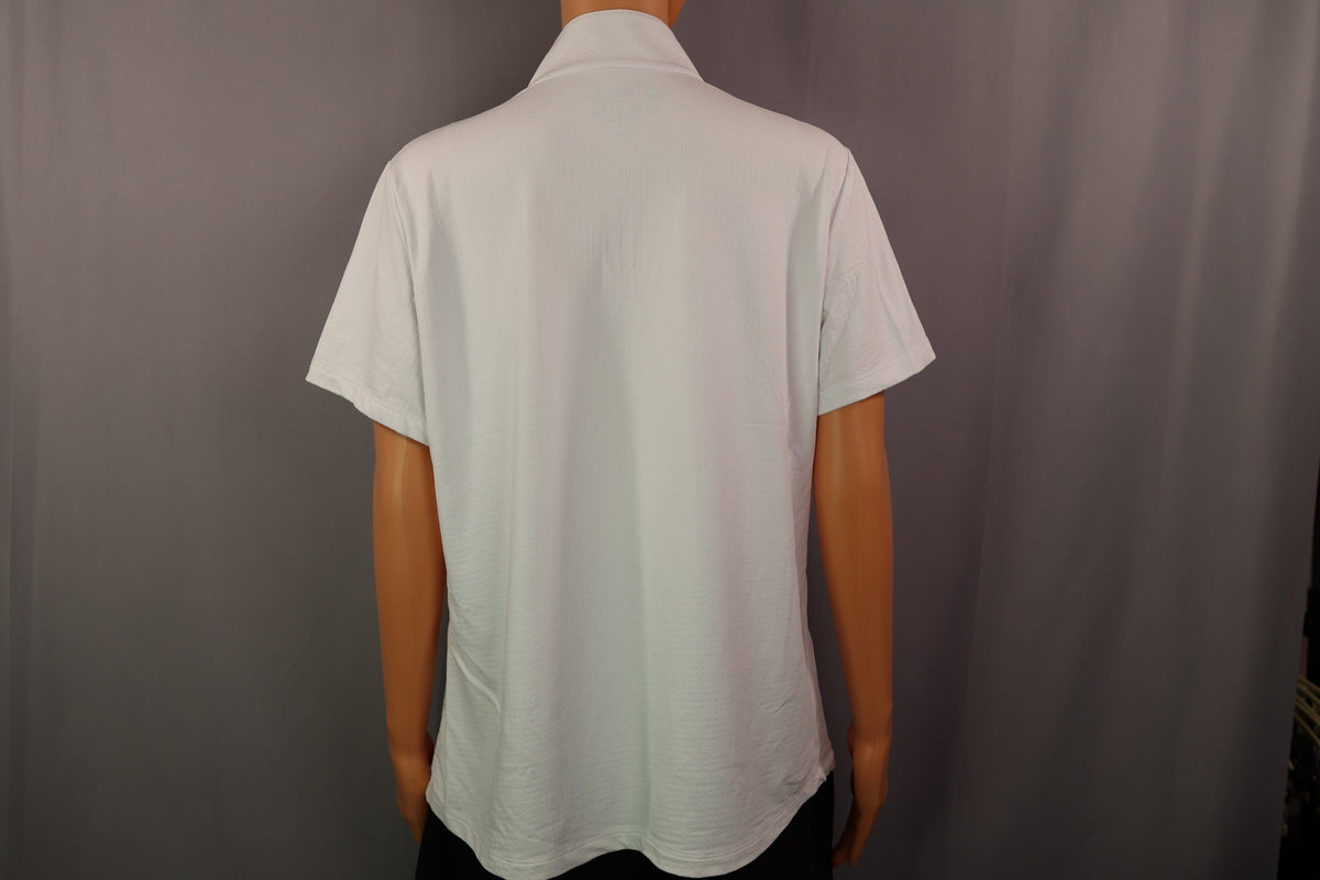 IBKUL Short-Sleeve Quarter-Zip, White, back