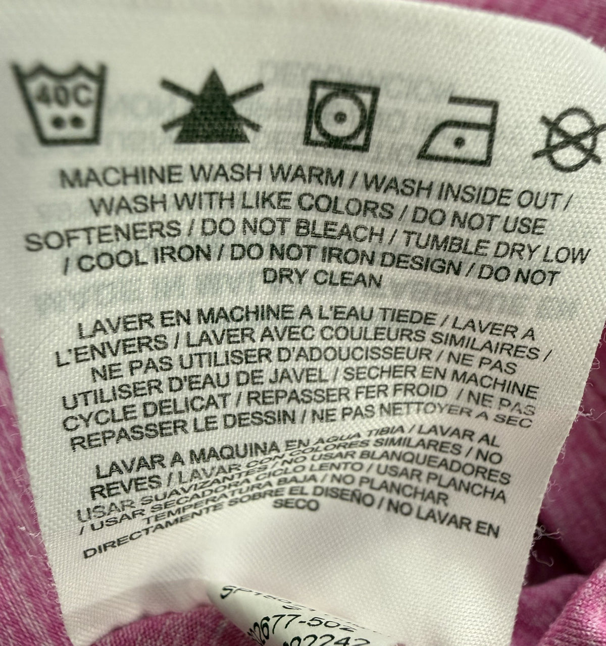 Nike Long-Sleeve Half-Zip care and fabric label