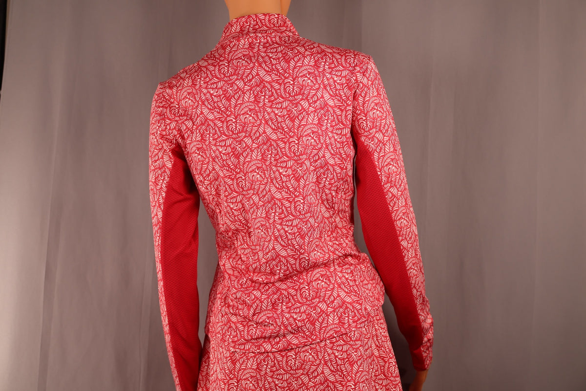Tommy Bahama Long-Sleeve Quarter-Zip, Pink and Red Leaf Print, back