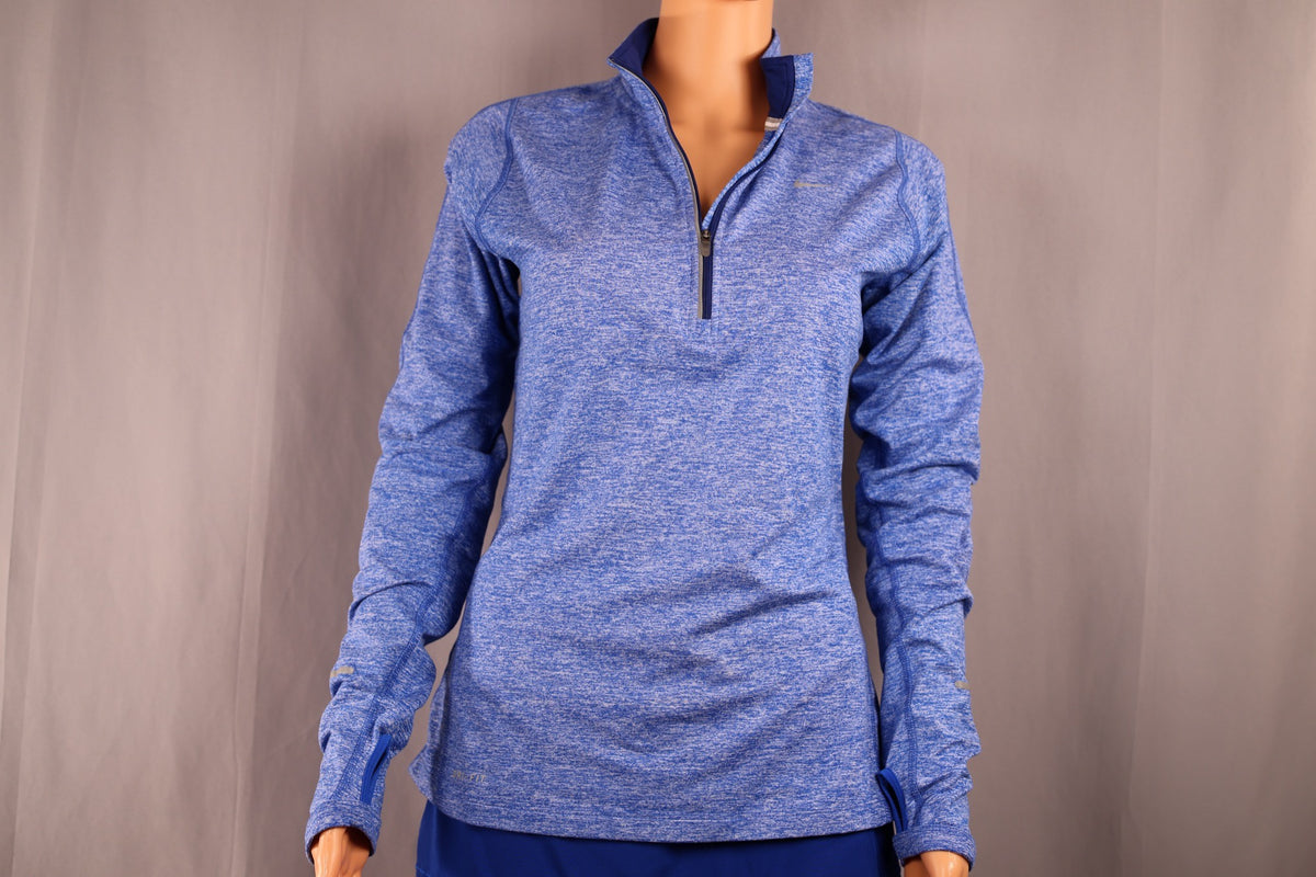 Nike Long-Sleeve Half-Zip, Blue Heather, front