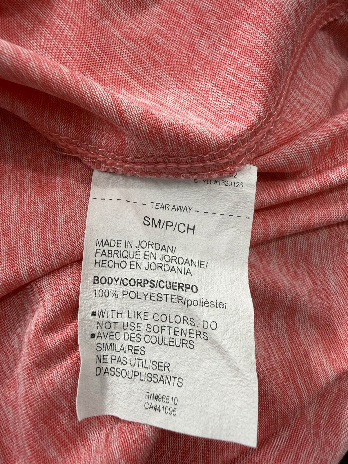Under Armour Long-Sleeve Half-Zip care and fabric label