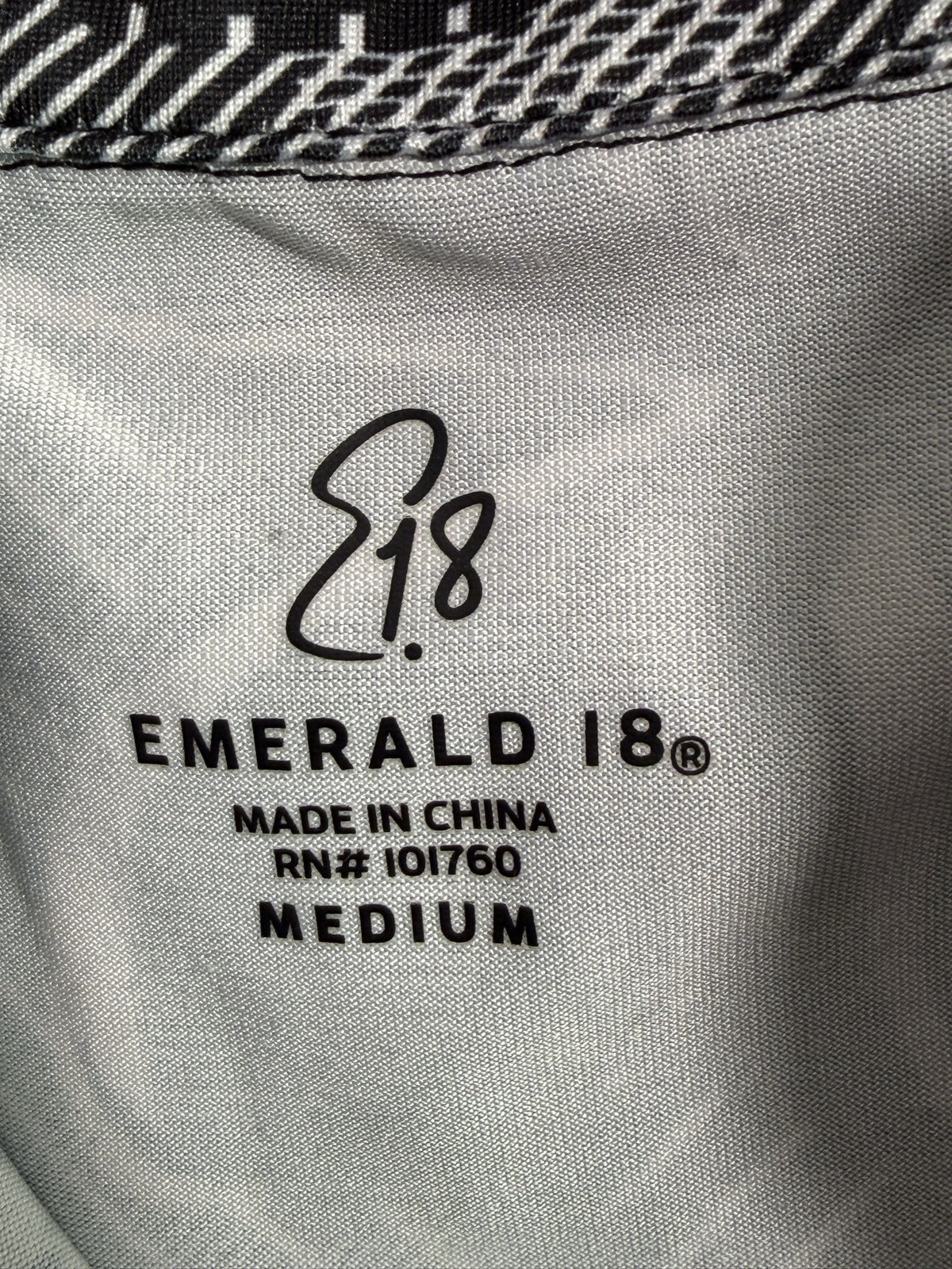 Emerald 18 Long-Sleeve Quarter-Zip brand and size label