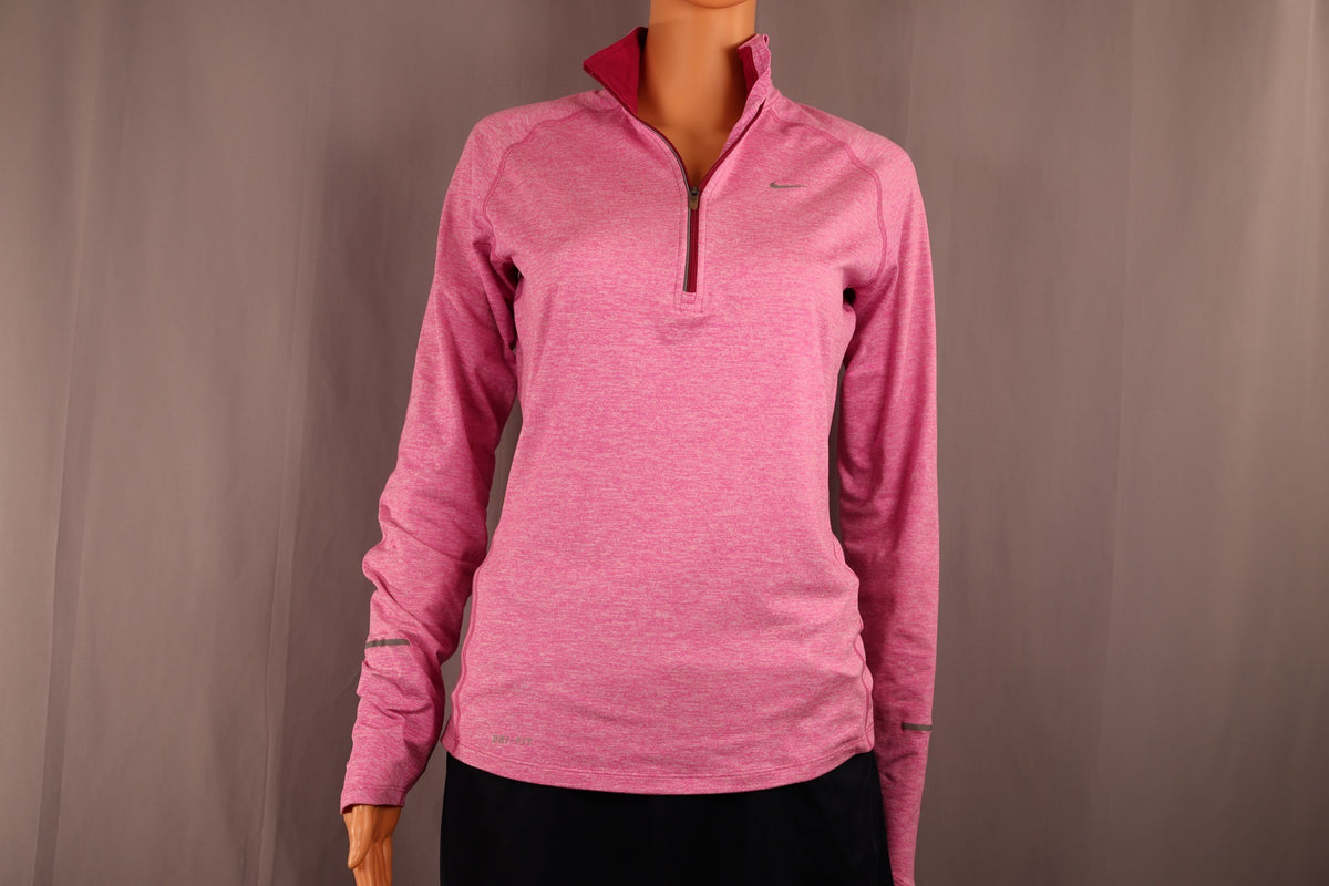 Nike Long-Sleeve Half-Zip, Pink Heather, front