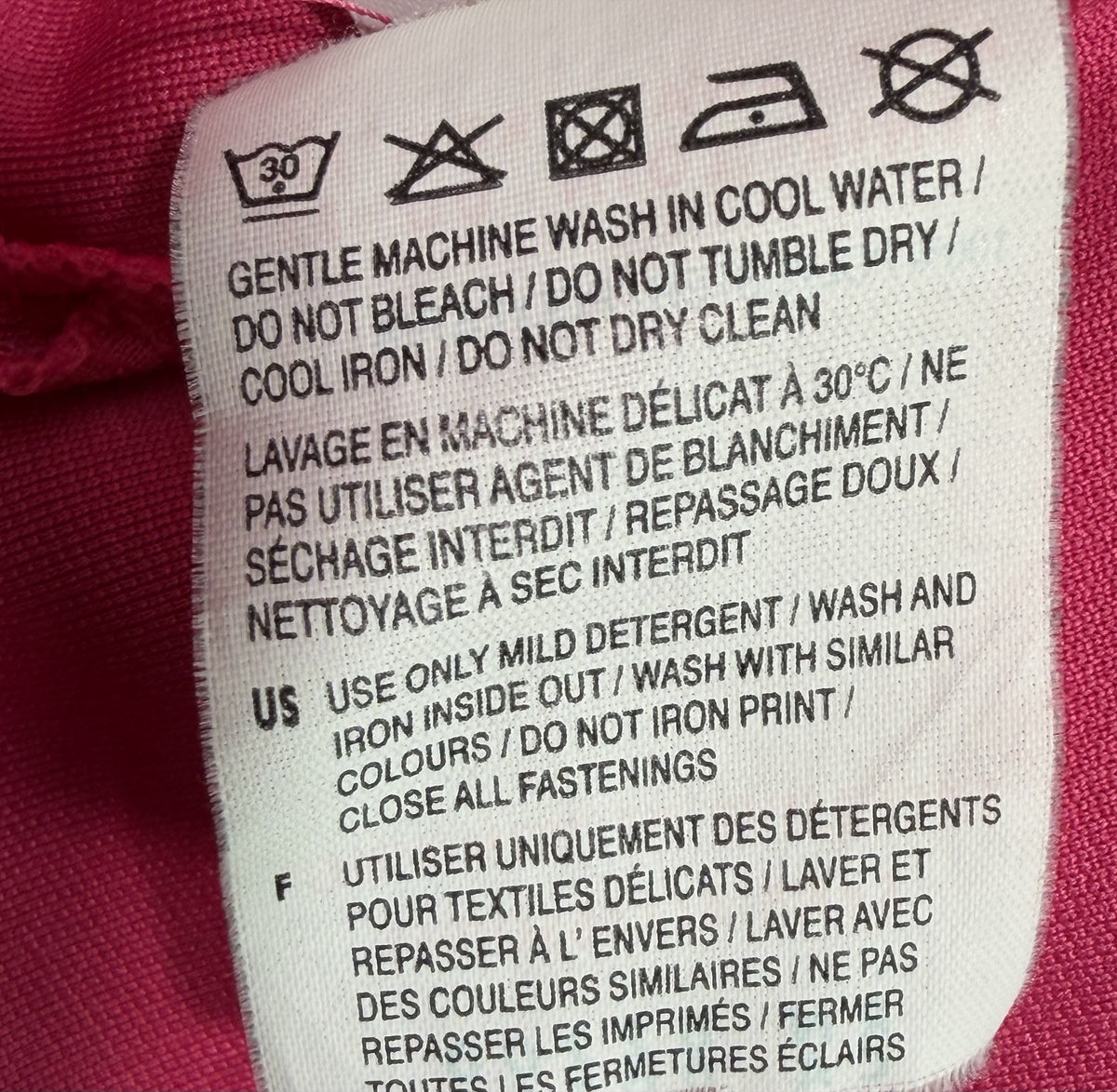 Puma Sleeveless Polo care and fabric label