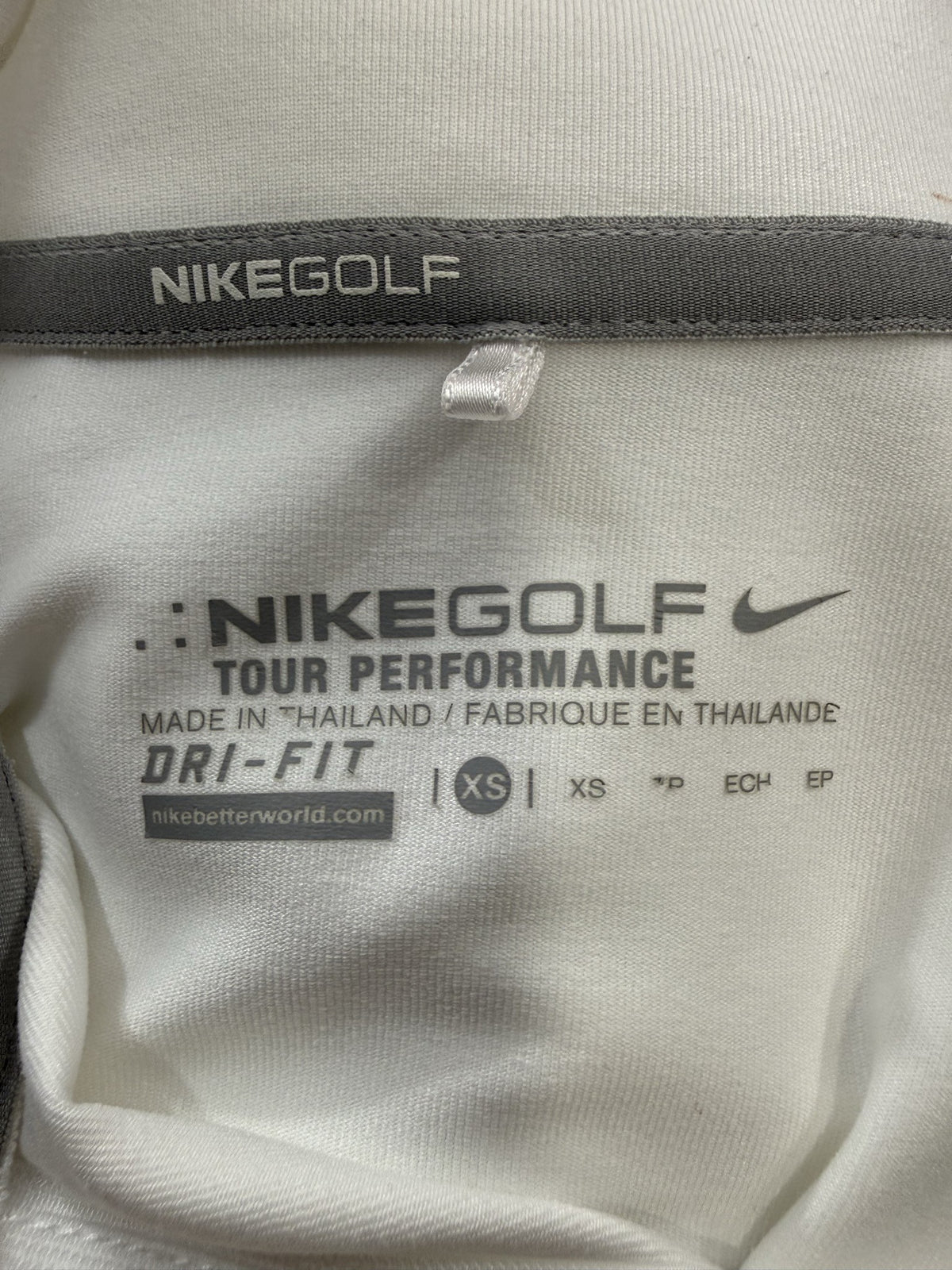 Nike Long-Sleeve Half-Zip brand and size label