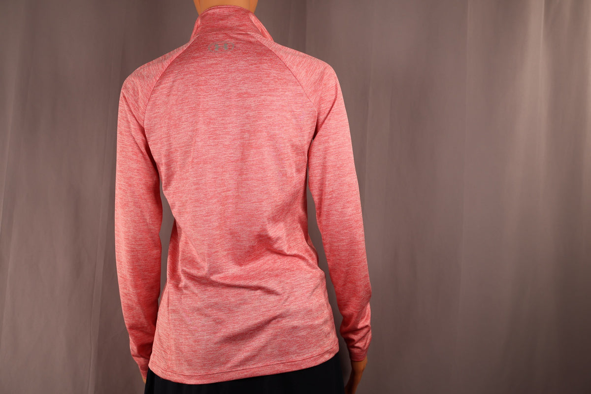 Under Armour Long-Sleeve Half-Zip, Coral Pink Heather, back