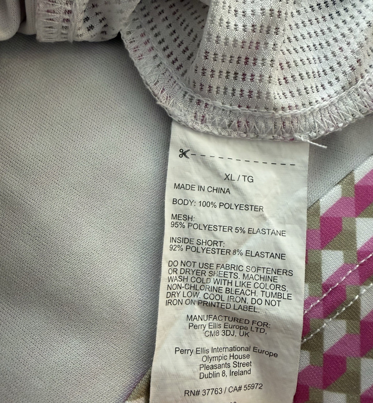 PGA Tour Skort - care label