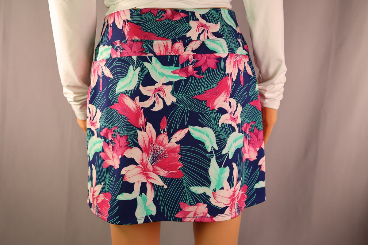 Tommy Bahama Skort, Navy Tropical Floral, back