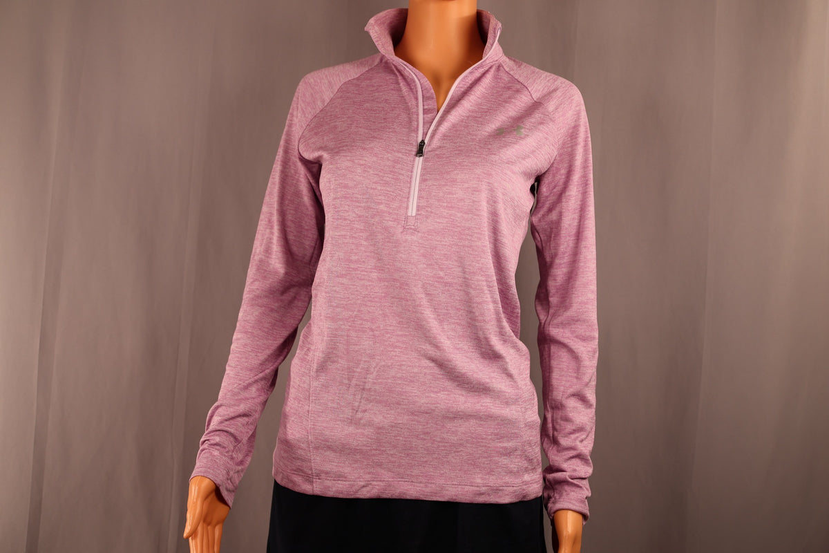 Under Armour Long-Sleeve Half-Zip, Lilac Heather, front