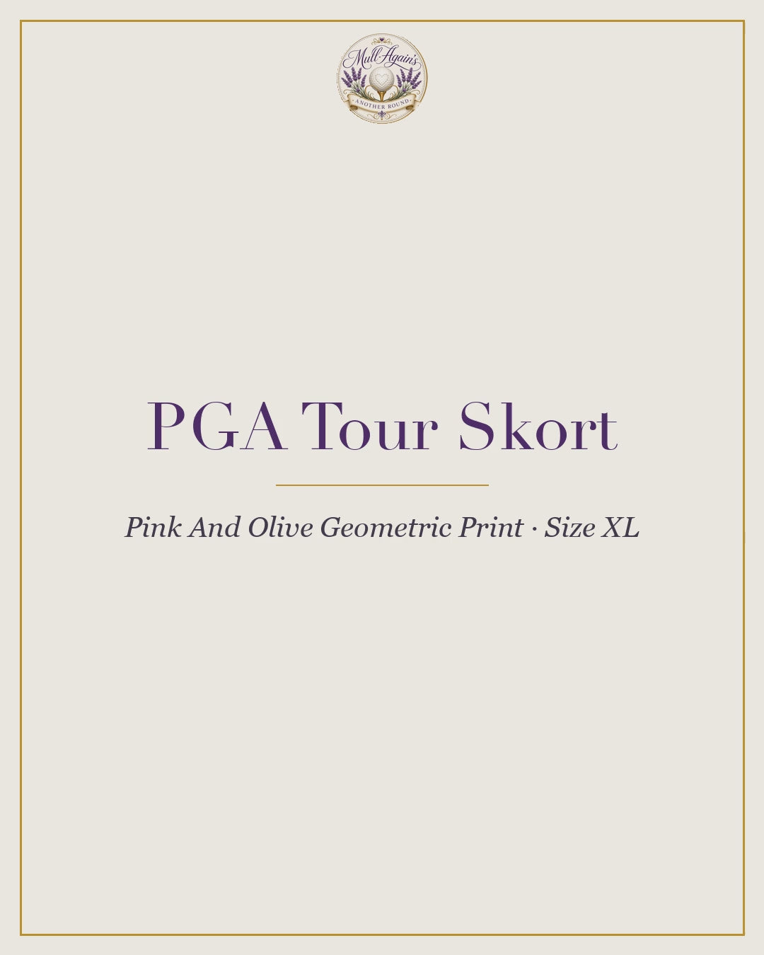 Product reel pga-tour-skort-pink-and-olive-geometric-print-size-xl